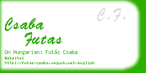 csaba futas business card